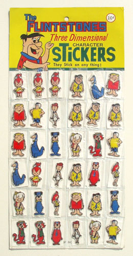 FLINTSTONES 3D Puffy Sticker Display �t�����g�X�g�[���Y �X�e�b�J�[ 1970�N�� �f�b�h�X�g�b�N